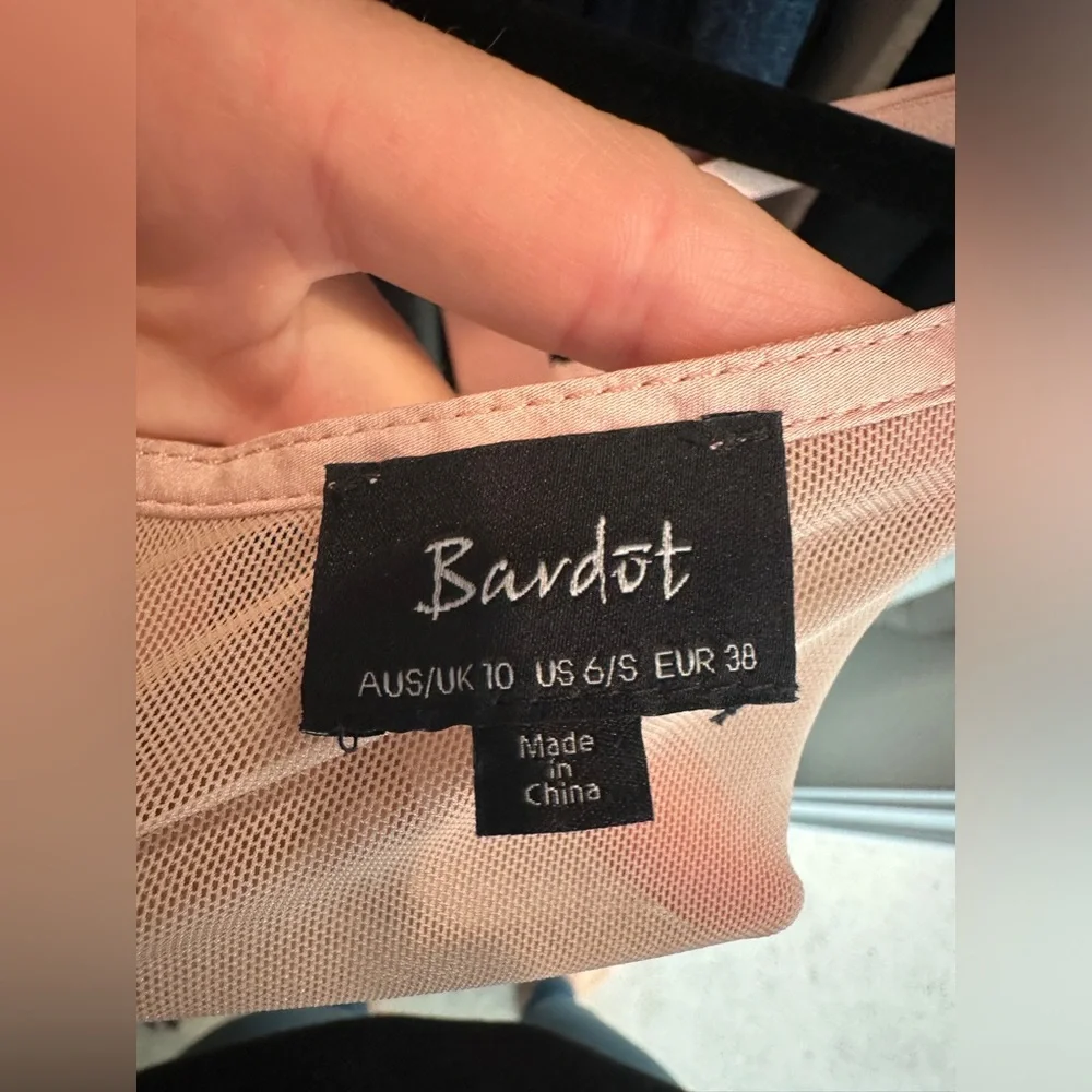 Bardot Superdown Britney Lace Bodysuit Pink Sheer Feminine Romantic | Size 6/S - Picture 16 of 17